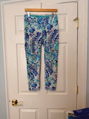 Lilly Pulitzer Active/Yoga Pants (Blue, Pink)- M